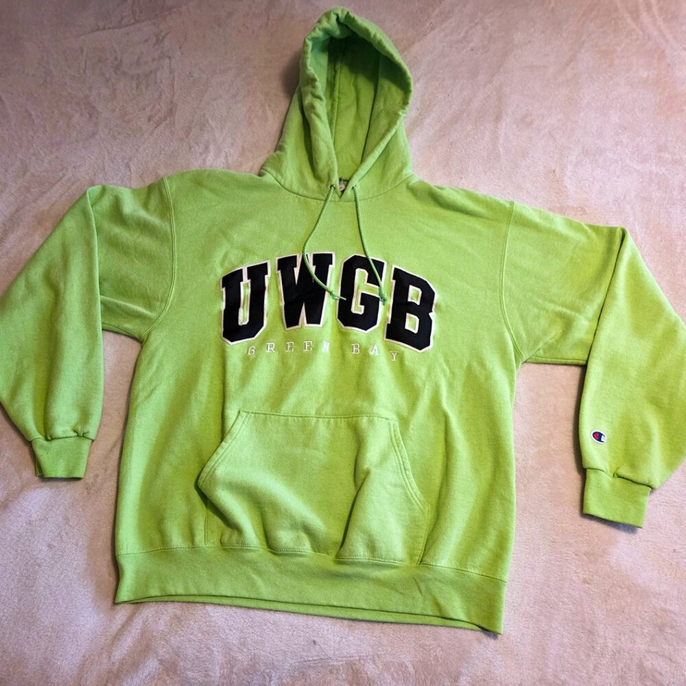 Vintage Champion UWGB University of Wisconsin Green Bay Large Hoodie